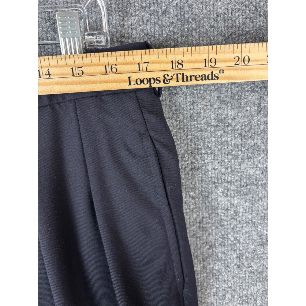 Polo by Ralph Lauren Dress Pants Men Size 34x30 Blue Navy Pleated Wool Cuffed - Picture 6 of 7